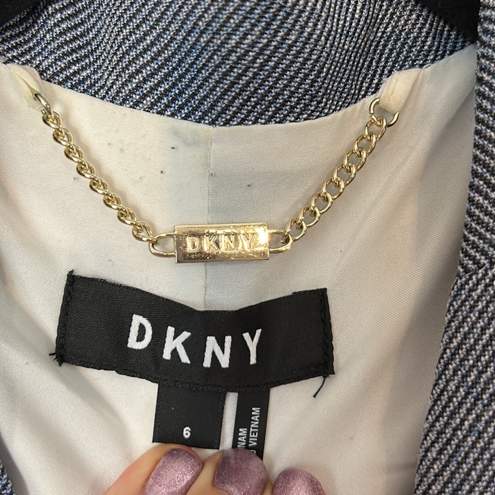 DKNY Gray One Button Tailored Career Blazer Jacket Size 6 - Picture 4 of 6
